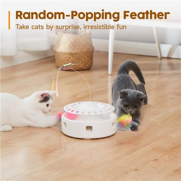 Cat Toys 3in1 Automatic Interactive Kitten Toy, Fluttering Butterfly - Picture 11 of 14